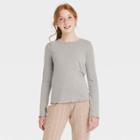 Girls' Long Sleeve T-shirt - Art Class Gray