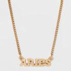 Zodiac Aries Pendant Necklace - Wild Fable Gold