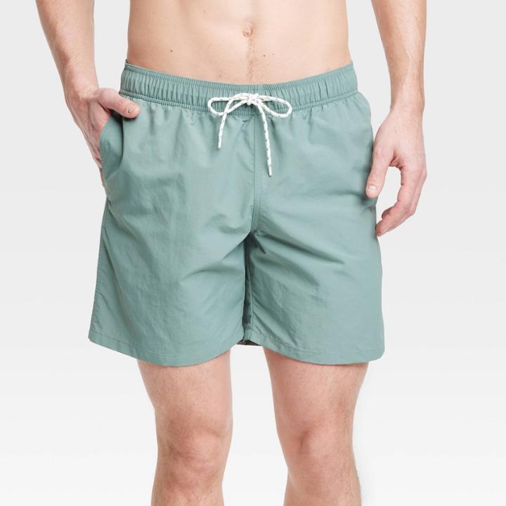 Men's 7 Swim Shorts - Goodfellow & Co Moss Green