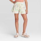 Girls' Floral Print Ruffle Shorts - Art Class