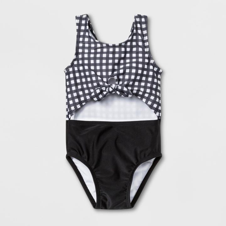 Baby Girls' Tie Front One Piece Swimsuit - Cat & Jack Black