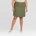 Women's Plus Size Utility Skirt - A New Day Green
