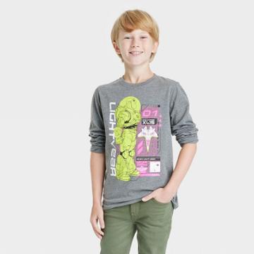 Boys' Buzz Lightyear Neon Long Sleeve Graphic T-shirt - Charcoal Gray