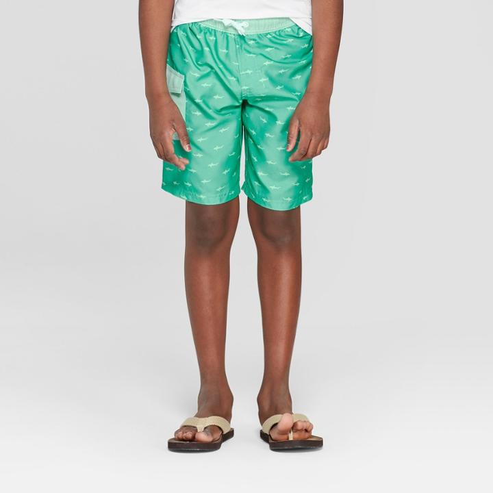 Boys' Mini Shark Swim Trunks - Cat & Jack Teal