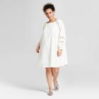 Women's Plus Size Long Sleeve Blouson Mini Dress - Who What Wear White X