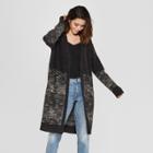 Women's Striped Jacquard Duster Cardigan - Universal Thread Black