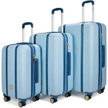 Badgley Mischka Mia Expandable Hardside Checked 3pc Luggage Set -