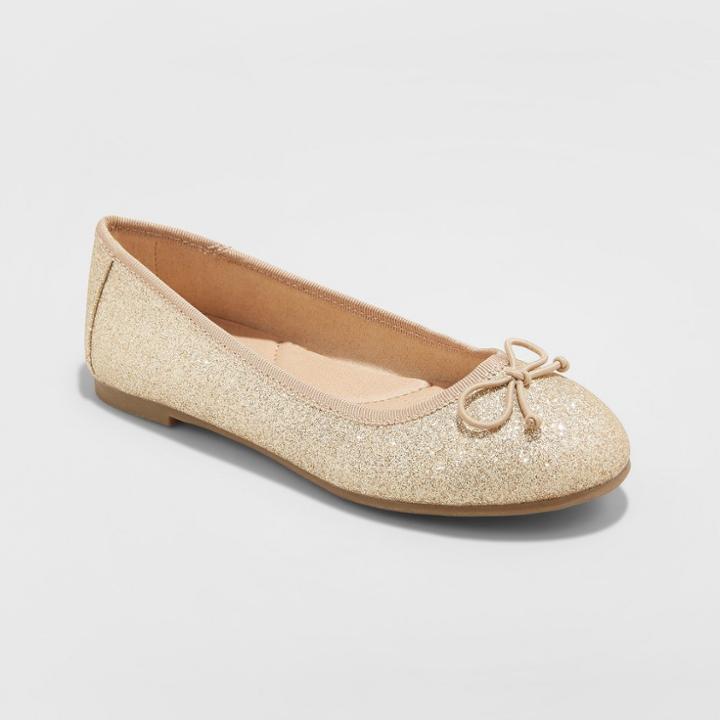 Girls' Chiara Metallic Ballet Flats - Cat & Jack Gold