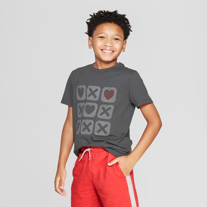 Boys' Short Sleeve Graphic T-shirt - Cat & Jack Charcoal Gray
