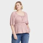 Women's Plus Size Raglan Short Sleeve Textured Top - Knox Rose Light Purple