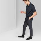 Men's Polka Dot Short Sleeve Button-down Shirt - Original Use Black