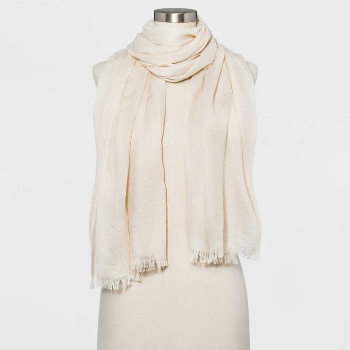 Women's Oblong Scarf - A New Day Cream One Size, Ivory