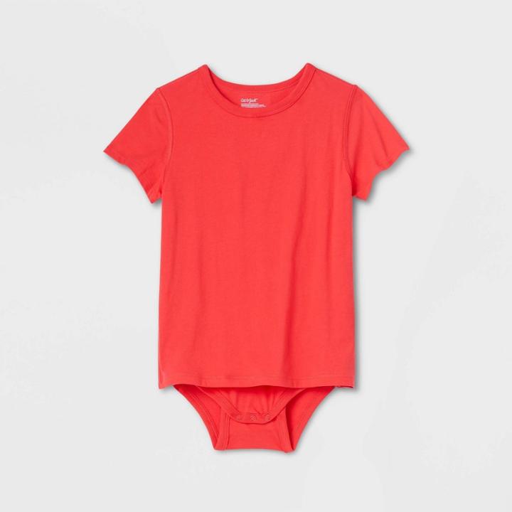 Kids' Adaptive Short Sleeve Bodysuit With Abdominal Access - Cat & Jack Red