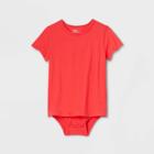 Kids' Adaptive Short Sleeve Bodysuit With Abdominal Access - Cat & Jack Red