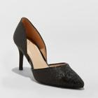 Women's Leorah Shimmer Heeled Pumps - A New Day Black