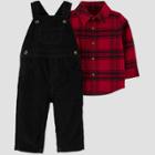 Baby Boys' 2pc Plaid Overall Top & Bottom Set - Just One You Made By Carter's Red