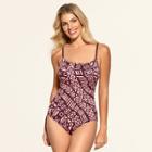 Women's Slimming Control One Piece Swimsuit - Dreamsuit By Miracle Brands Purple