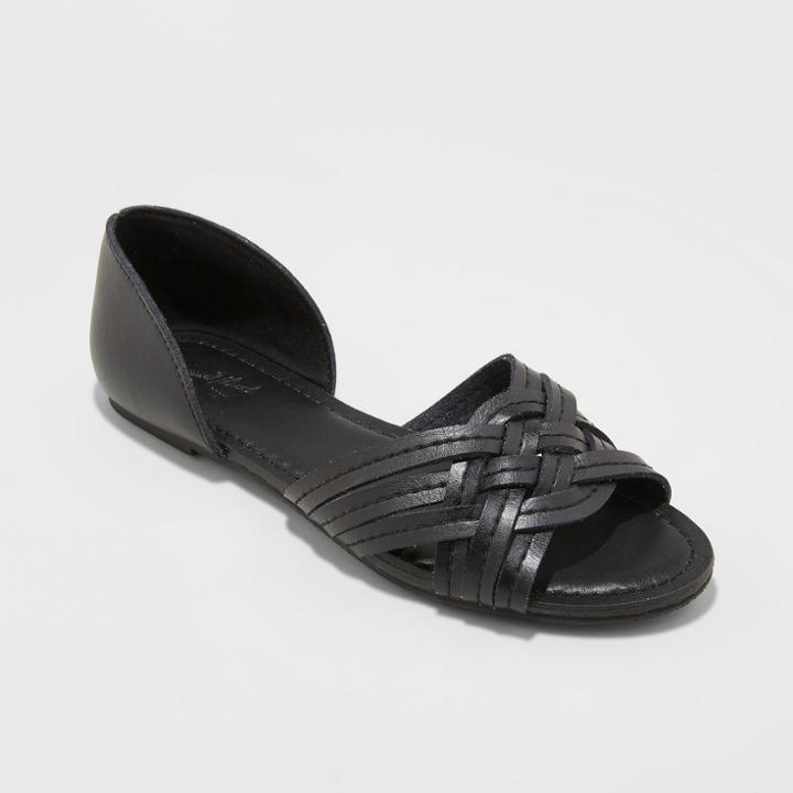 Women's Vail Wide Width Woven Slide Sandals - Universal Thread Black 5w,