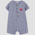 Baby Boys' 4th Of July Striped Star Romper - Just One You Made By Carter's Blue/red