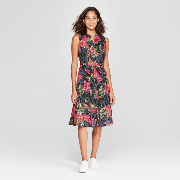 Women's Printed Shirtdress - A New Day Pink/teal