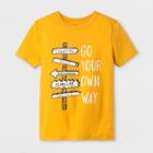 Boys' Adaptive Short Sleeve Go Your Own Way Graphic T-shirt - Cat & Jack Mustard Yellow