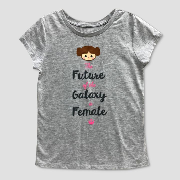 Girls' Star Wars Princess Leia Organa Short Sleeve T-shirt - Heather Gray