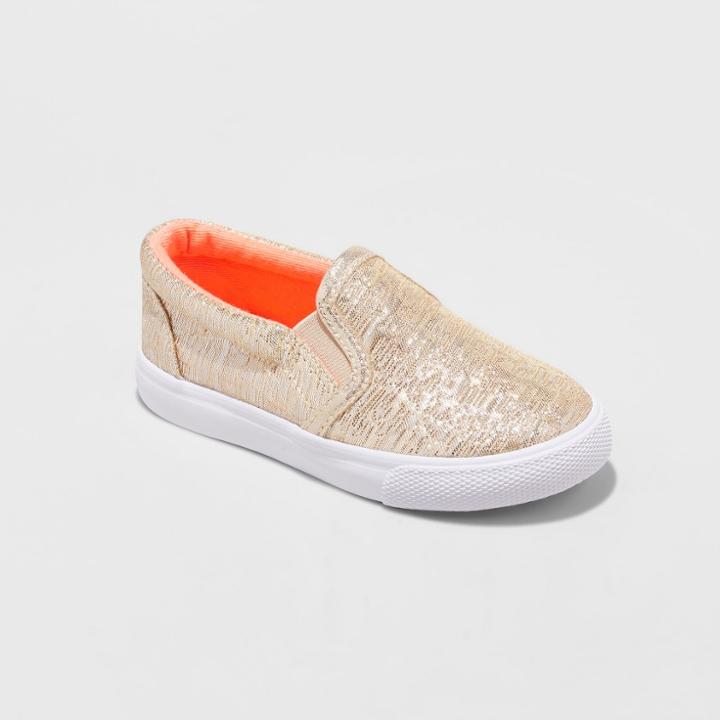 Toddler Girls' Jane Double Gore Sneakers - Cat & Jack Gold