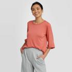 Women's Bishop Long Sleeve Crewneck Knit T-shirt - A New Day Red