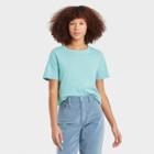 Women's Short Sleeve T-shirt - Universal Thread Light Aqua Blue