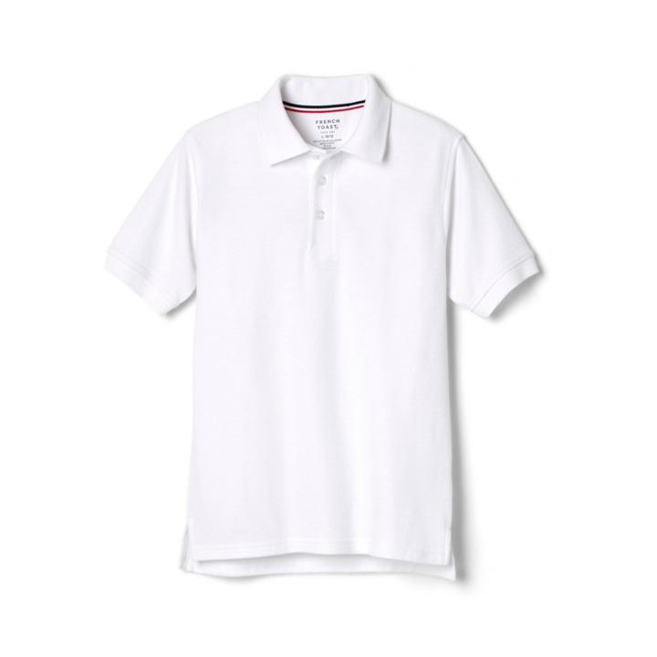 French Toast Boys' Uniform Short Sleeve Pique Polo Shirt - White