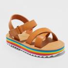 Toddler Girls' Annona Rainbow Platform Sandals - Cat & Jack Cognac
