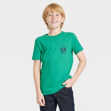 Boys' Short Sleeve 'earth Love' Shapes T-shirt - Cat & Jack Green