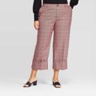 Women's Plus Size Plaid Mid-rise Straight Pants - Who What Wear Red