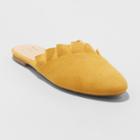 Women's Hal Ruffle Mules - A New Day Yellow