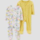 Baby Girls' 2pk Floral Sleep N' Play - Just One You Made By Carter's Yellow