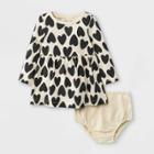 Baby Girls' Heart Long Sleeve Dress - Cat & Jack White
