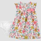 Baby Girls' Floral Dress - Just One You Made By Carter's White Newborn, Girl's, White