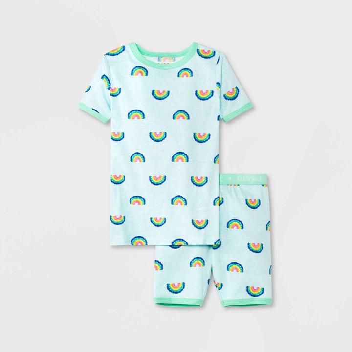 Toddler 2pc Rainbow Pajama Set - Cat & Jack Green