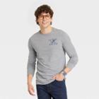 Men's Long Sleeve Printed Lyndale T-shirt - Goodfellow & Co Heathered Gray