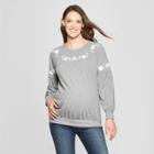 Maternity Embroidered Sweatshirt - Isabel Maternity By Ingrid & Isabel Heather Gray
