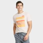 Men's Printed Standard Fit Short Sleeve Crewneck T-shirt - Goodfellow & Co Ivory/sun