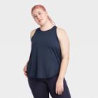 Women's Plus Size Racerback Essential Tank Top - All In Motion Navy 1x, Women's, Size: