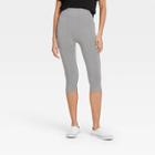 Women's High-waist Cotton Blend Seamless Capri Leggings - A New Day Gray Heather