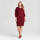 Women's Plus Size Ribbed Sweater Dress - Ava & Viv Red X