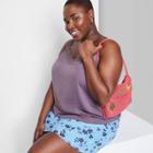 Women's Plus Size Lace Trim Satin Cami - Wild Fable Dark Mauve