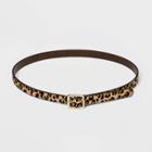 Women's Plus Size Leopard Print Calf Hair Belt - A New Day Brown/tan 2x, Women's, Size: 2xl,