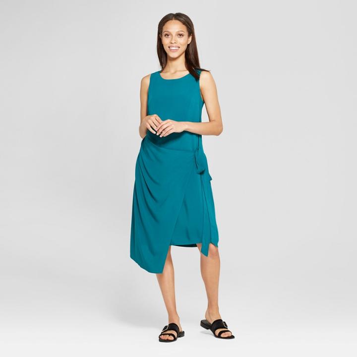 Women's Asymmetric Shift Dress - Mossimo Blue S, Size: