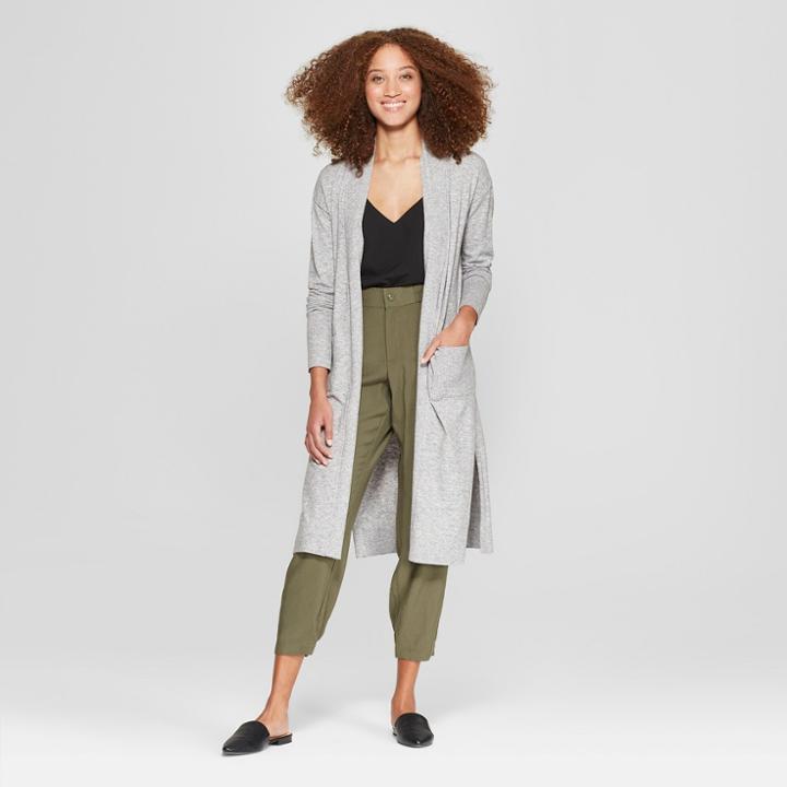 Women's Open Cardigan Sweater - A New Day Gray