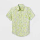Boys' Dino Print Challis Short Sleeve Woven Shirt - Cat & Jack Yellow