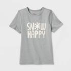 Kids' Adaptive Short Sleeve 'snow Happy' Graphic T-shirt - Cat & Jack Gray